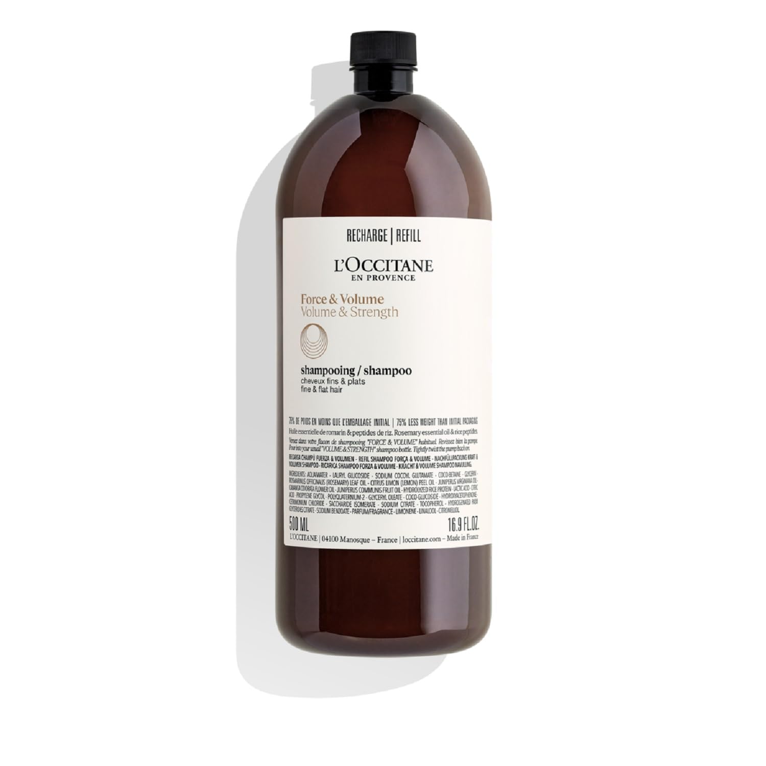 ロクシタン(LOCCITANE) ボリューム＆ストレングス シャンプー 500mL 詰め替え用 レフィル 大容量 ボトルタイプ 髪のボリュームハリ・コシのケア ハーブ 女性用 男性用 人気