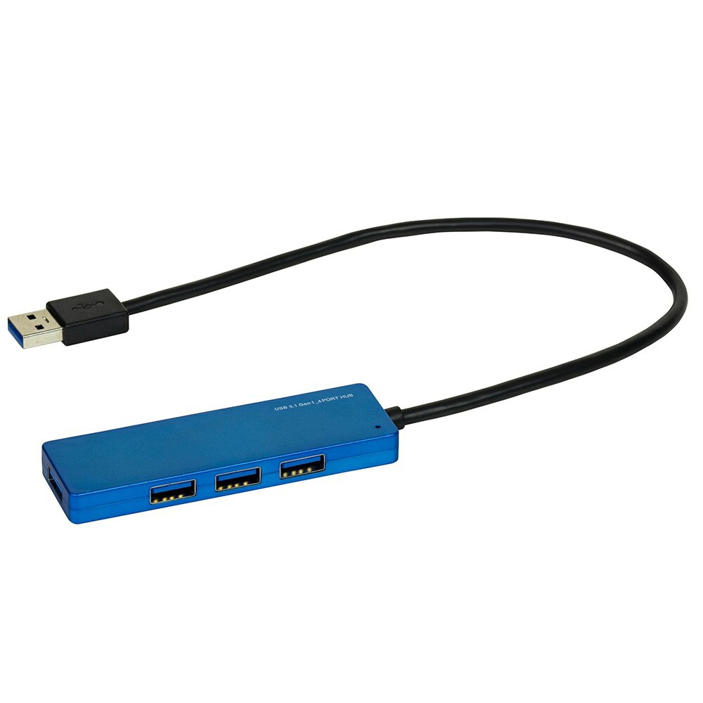 （まとめ買い）USB3.1Gen1 4ポートハブ 30cm ブルー UH-3184BL [x3]
