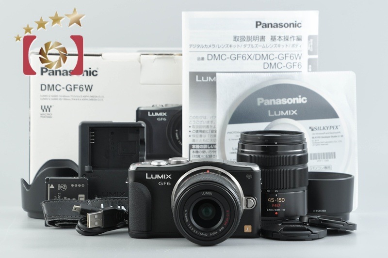 LUMIX DMC-GF6 ダブルズームレンズキット ブラック シャッター回数僅少 元箱付き
