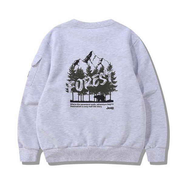 FOREST バックプリント ポケット 袖ポイント 男女共用 トレーナー JQ1TSU834MW