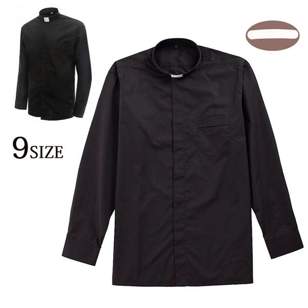 【激安開催！】聖職者シャツ メンズ ロングスリーブ 聖職者 長袖 黒 5,288円