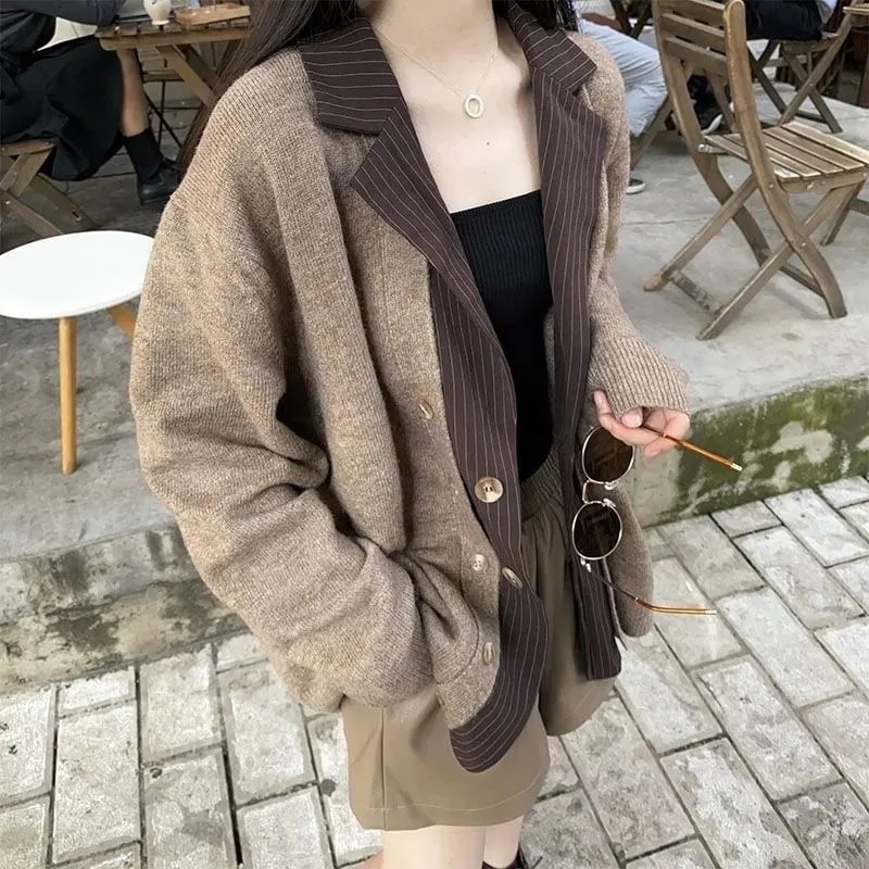 春 保温スーツジャケット レイヤードトップス ニセ 2セット アウター30%までに制限