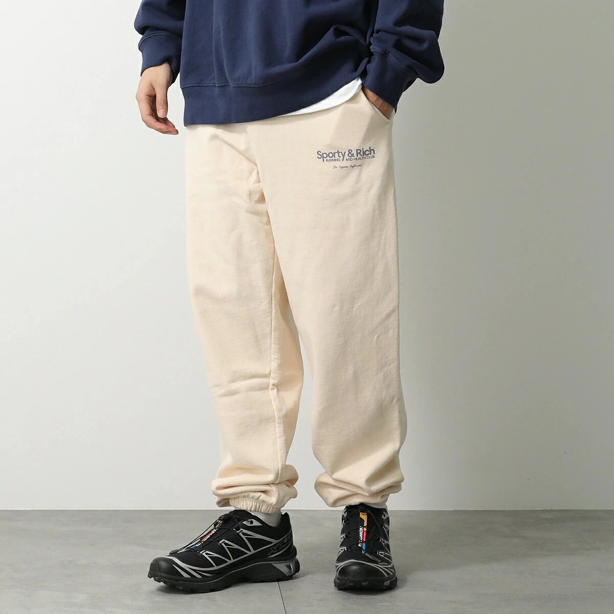 SPORTY＆RICH スポーティアンドリッチ スウェットパンツ SRB1PT302 メンズ ロゴ 裏起毛 イージーパンツ IV 【ts】