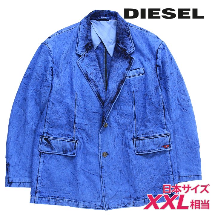 テーラードデニムジャケット メンズ D-BLAZ-FS オーバーダイ加工 ボクシーフィット die-m-o-f8-42p