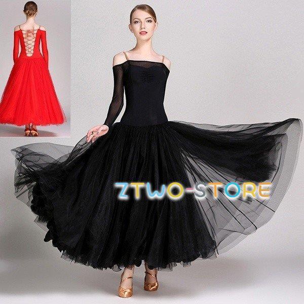 新しい子供用ダンスウェア 社交ダンスドレス スタンダードドレス ワンピース バレエ練習用セット 社交ダンス 競技着 発表会 豪華モダンなスカート 2枚購入で2763円OFF