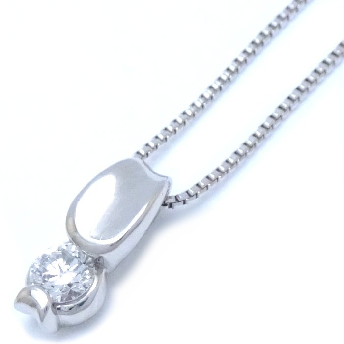 ダイヤモンド ネックレス 一粒ダイヤモンド0.15ct Pt950プラチナxPt850プラチナ /293122【中古】