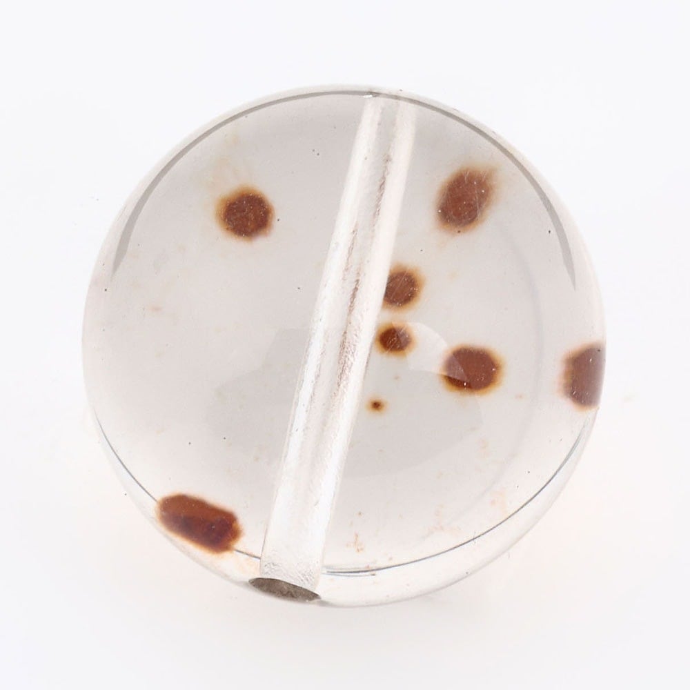 「1点もの 現品」 1粒売り 天然 オーラクォーツ ブラジル産 17mm パワーストーン バラ売り 天然石 パワーストーン ばら売り ビーズ 穴あき 1玉売り アクセサリー パー zz000119-a