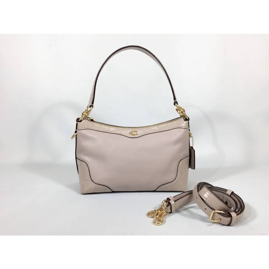 ハンドバッグ 2way ショルダーバッグ レザー グレージュ