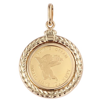 純金 エンジェル 1/25oz 本物保証 純金 K24 エンジェル 1/25oz ペンダントップ 天使 レディース メンズ