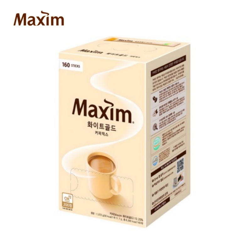 マキシム ホワイトゴールド コーヒーミックス (11.7g X 160sticks) 韓国 大人気 粉 スティック コーヒー プリマ ジャイロス 定番 おいしい 柔らかい 甘味 風味のよい 飲料 4,653円