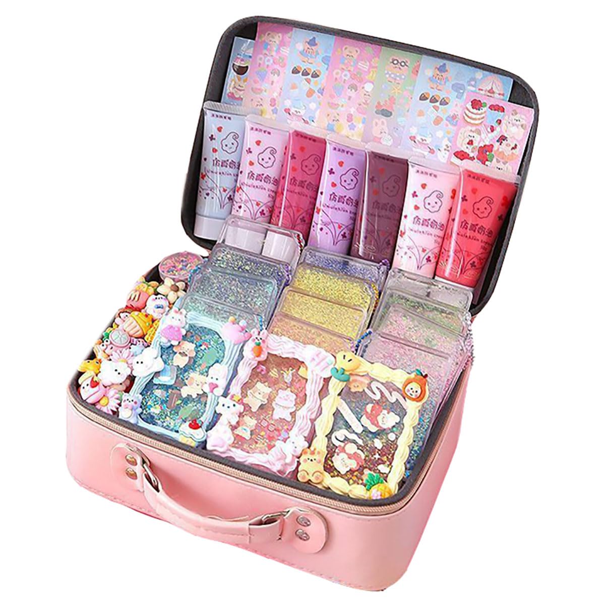 DIY 手芸用品 オリジナル キーホルダー プレゼント キーホルダー 流砂 シール アクリル ハンドメイド りパーツ 手作り パーツ 透明 作成キット 透明な流砂カードブリック 飾り (93種セット+ 4,983円