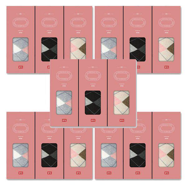 アーガイル 女性 ミドル丈ソックス 15足セット SWS1133