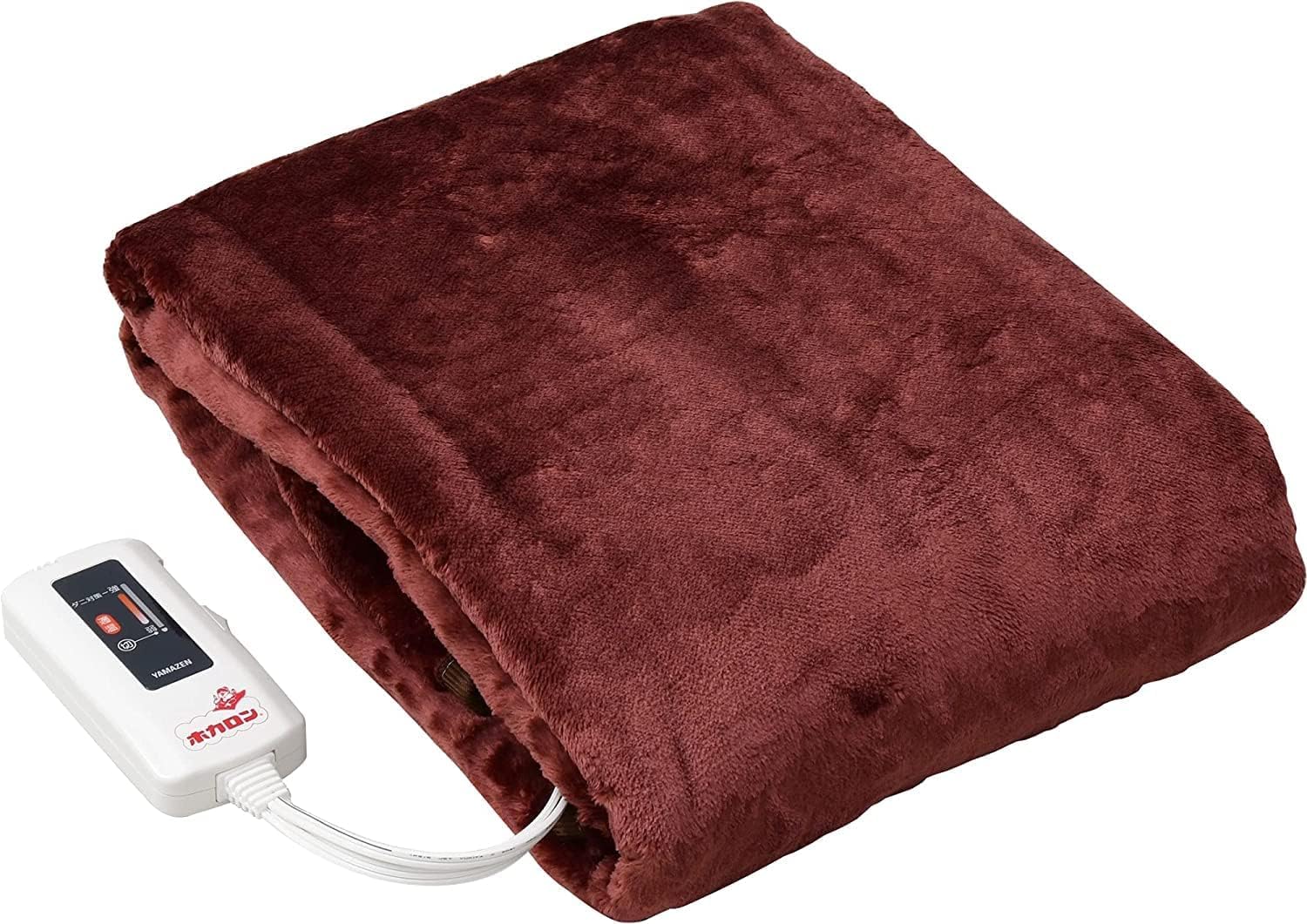 [山善] 電気毛布 敷き 電気敷毛布 ホカロン 140×80cm シングル 洗える ダニ退治機能 吸湿発熱生地使用 温度調節無段階 レッド YMS-HR32FK