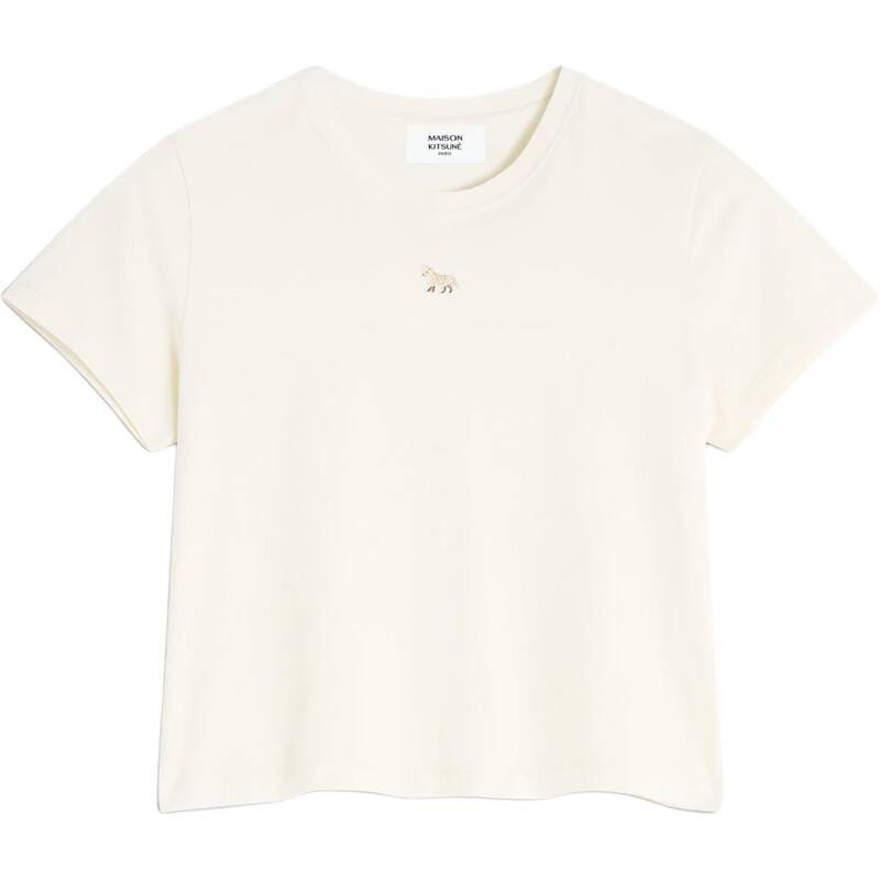[カード決済で10%オフ] MAISON KITSUNE ベビーフォックス レディース クロップド半袖Tシャツ MW00105KJ0008 0134