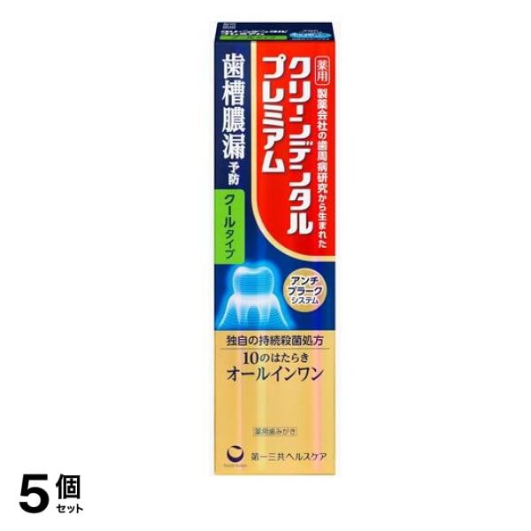 クリーンデンタルプレミアム クールタイプ 薬用歯みがき 100g 5個セット