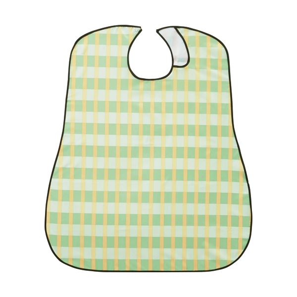 （まとめ）竹虎 ソフラピレンエプロンボーダーチェック グリーン 1枚(×10セット)