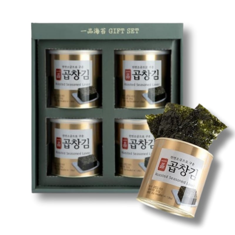 [ギフトセット] ハナ味海苔 コプチャン海苔 缶海苔 4缶