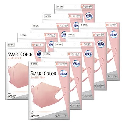 他サイト： 超快適マスク 【まとめ買い】 スマートカラー スフレピンク 風邪・花粉用 不織布マスク ふつうサイズ 70枚(7枚×10個) オールシーズン カラーマスクPM2.5対応(ウイルス飛沫カットフィルタの商品画像