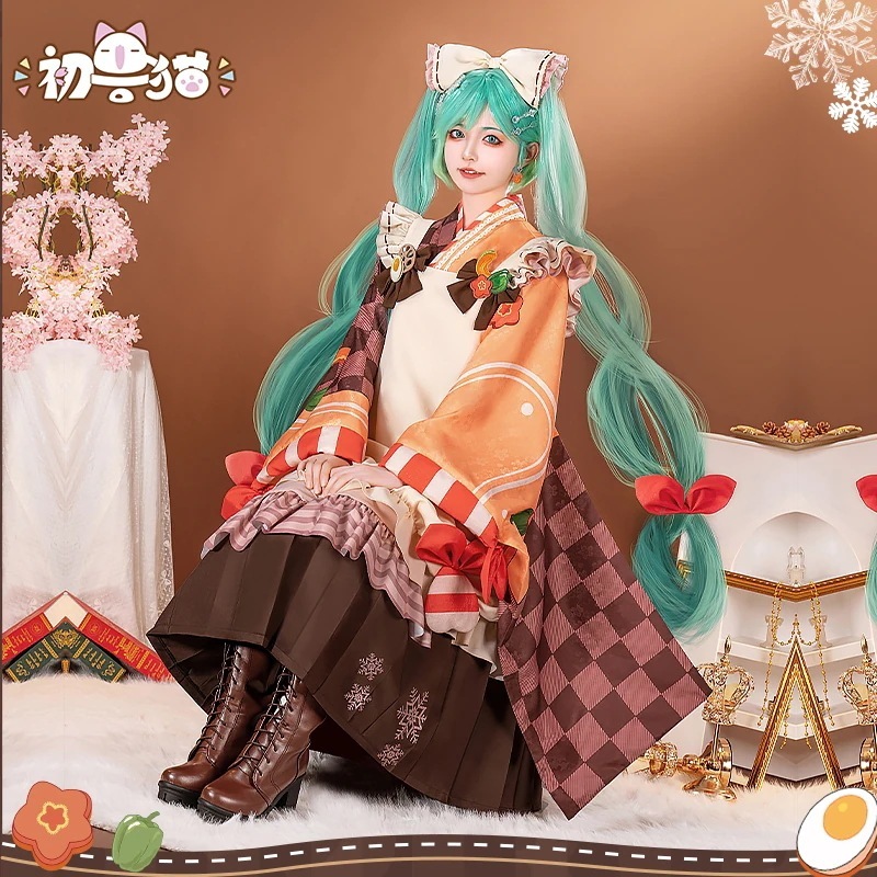 初獣猫コスメー初音cos服mi2024雪初音コスプレミク女装二次元衣装