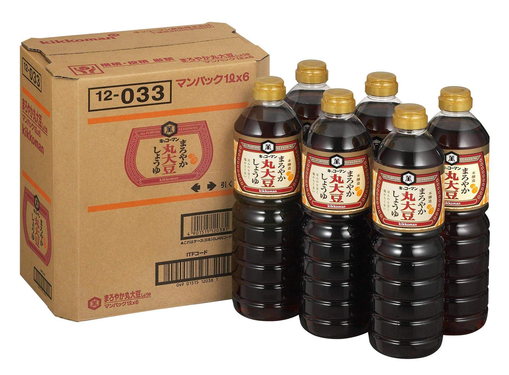 即日発送 キッコーマン食品 まろやか丸大豆しょうゆ 1L ×6個