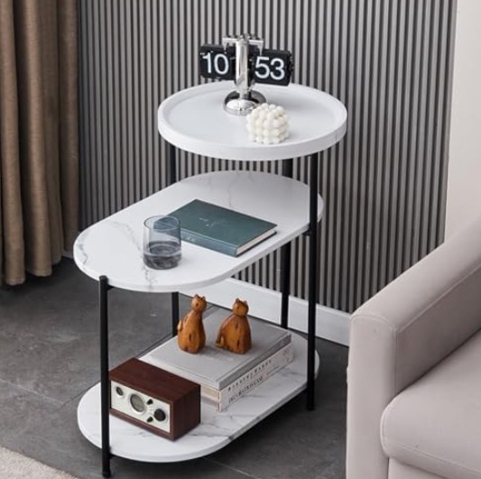 サイドテーブル ベッド横 サイドテーブル 丸 コの字型ベッ イド コーヒーテーブル コンパクト 木製 3段 小型テーブル ソファー サイドチェスト 7,731円