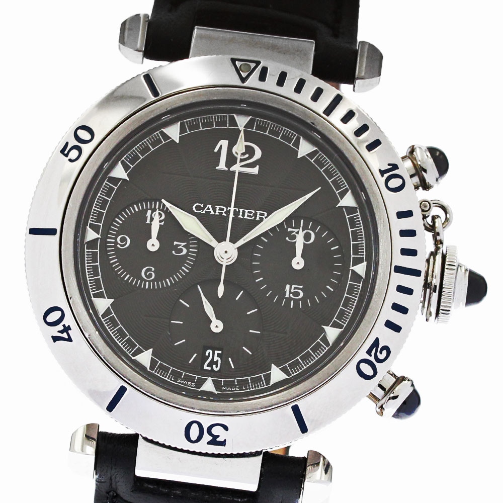 カルティエ CARTIER W3105155 パシャ 38ミリ クロノグラフ デイト 自動巻き メンズ 良品 _880608【中古】