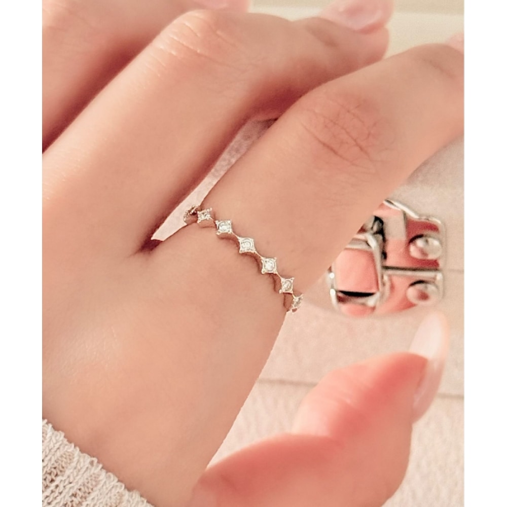 ジュディアン 14k 18k ラップダイヤモンドミニクラウンリング