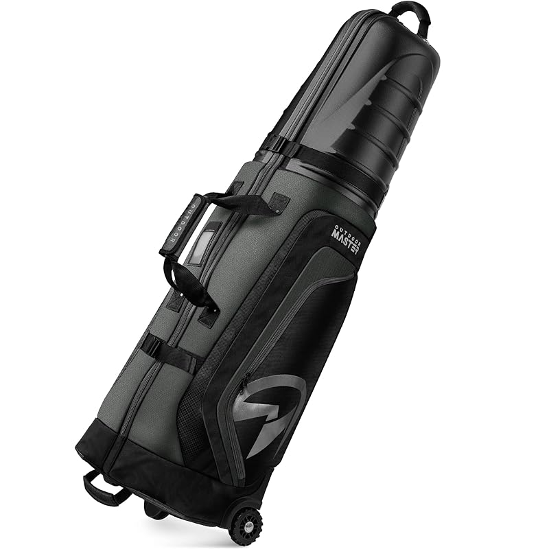 ゴルフバッグカバー 【キャスター付きハードシェル保護】 9.5型 / 48インチまで対応 OUTDOORMASTER 頑丈 軽量 ゴルフ トラベルカバー キャディーバッグ ゴルフバッグ カバー 軽量