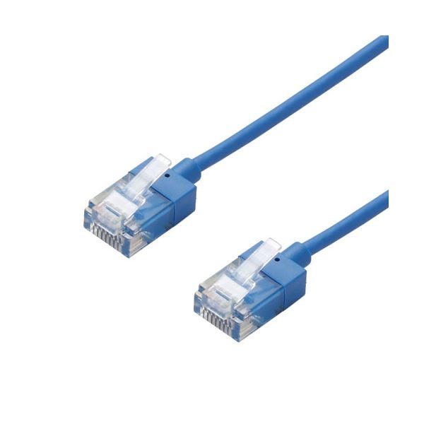 （まとめ） エレコム LANケーブル／CAT6A／スーパースリム／3m／ブルー LD-GPASS／BU3 (×5セット)