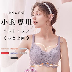 小胸さん専用 ブラジャー 小胸 ノンワイヤー ブラジャー トップがあがる 小胸 ブラ 脇高ノンワイヤーブラ 胸を大きくみせる レースブラ ワイヤレスブラ レディース 下着 インナー