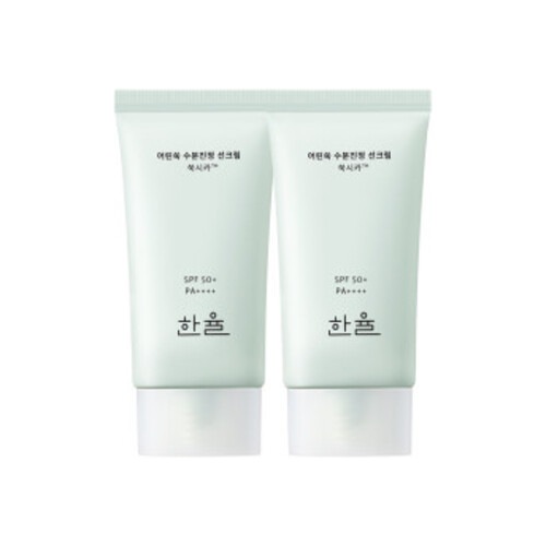 新芽ヨモギウォータリーカーミング サン クリームデュオ (50ml+50ml) SPF50+ PA++++:: [韓国コスメ]