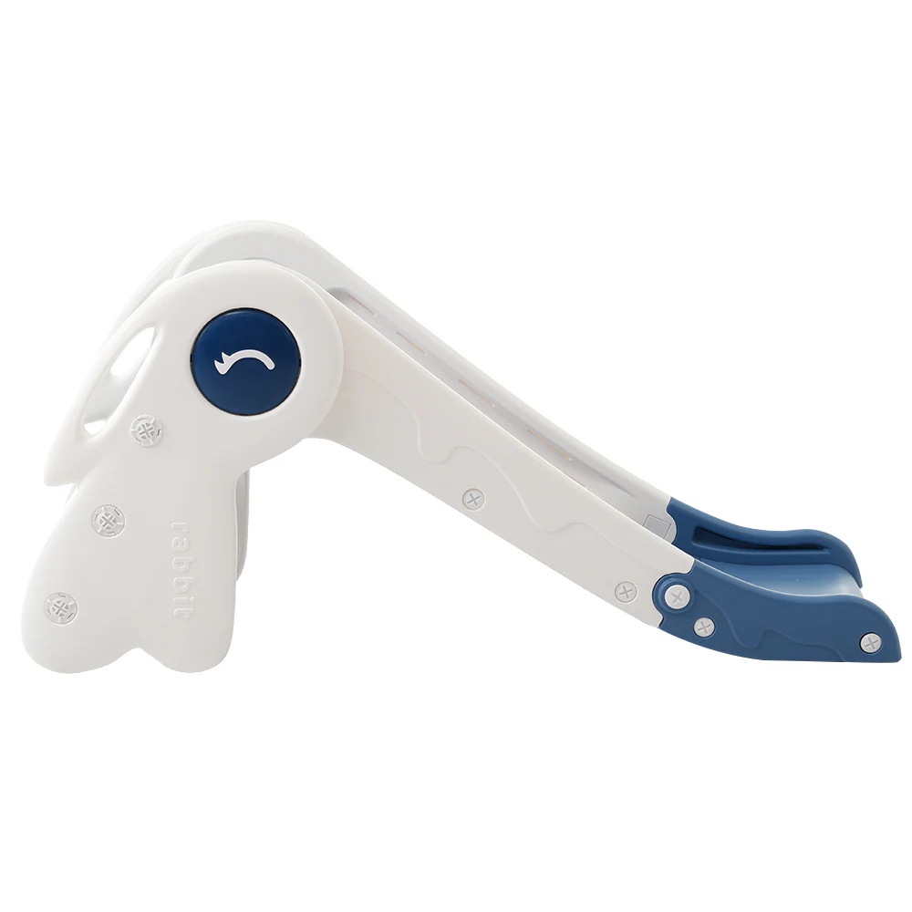 1553【ホワイト×ブルー】すべり台 ロング 115cm 滑り台 折りたたみできる コンパクト ロングスライダー バスケットゴール付き 室内 室外 収納でき 室内遊具 屋外遊具