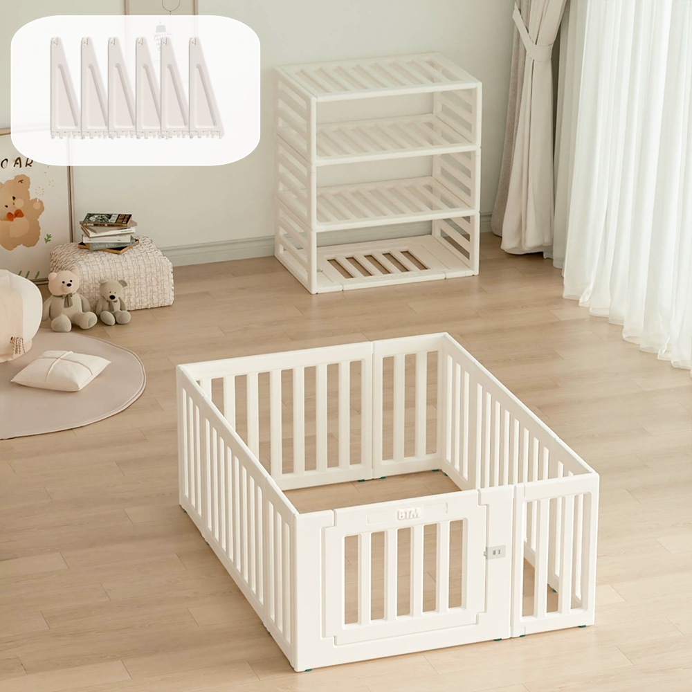 【国内発送 無-送料】79【内径122*150cm+固定パーツ6コセット】ベビーサークル 変形可能 収納棚へ変身可能 扉付き ベビーゲート ベビーフェンス プレイヤード 簡単組立 柵 キッズ