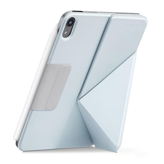 PITAKA FIM2403 iPad mini （第6世代/2021年A17 Pro/2024）用 マグネット吸着式 レザーケース（ブルー） FIM2403
