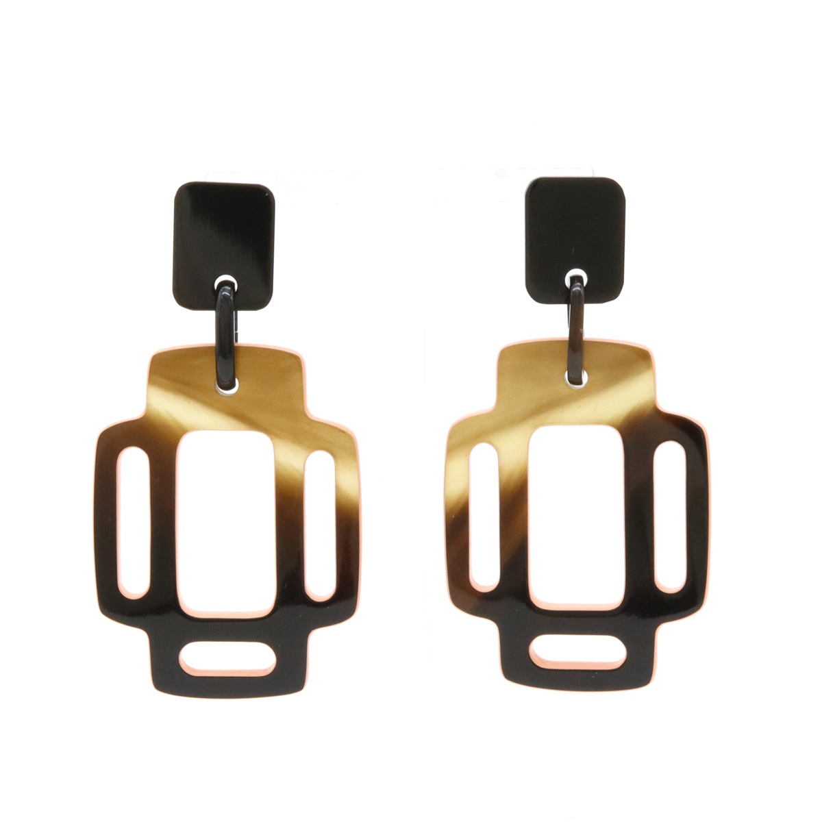 リズム ピアス バッファローホーン カーキブラウン系マルチカラー サーモンピン