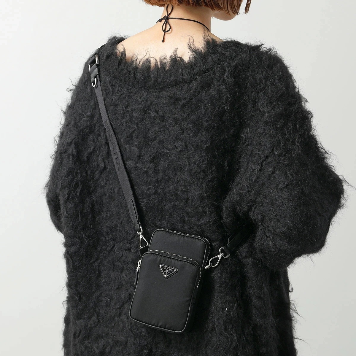 PRADA プラダ フォンケース 2ZT066 2DMH レディース ナイロン ショルダーバッグ トライアングルロゴ ポシェット クロスボディ 鞄 F0002/NERO