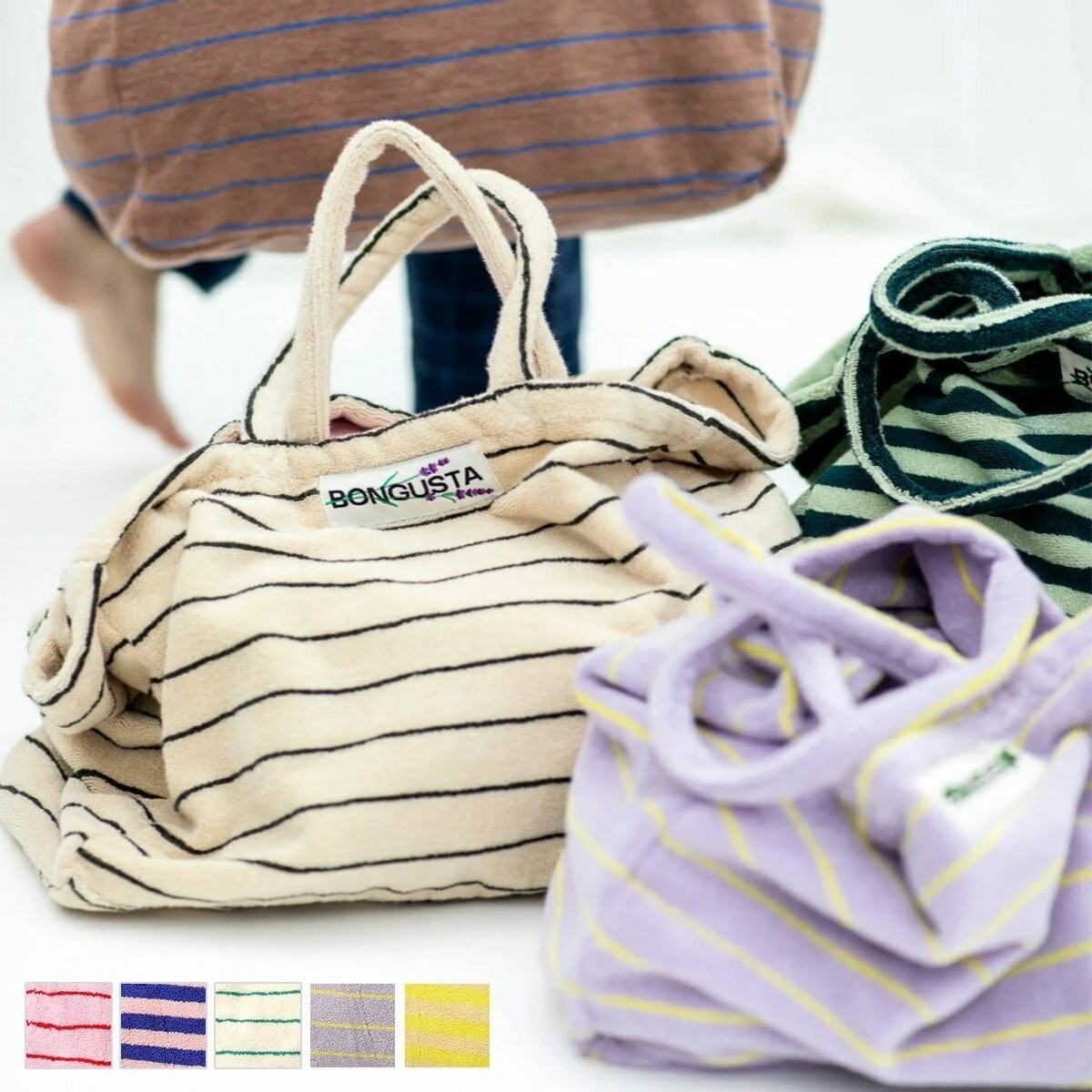 BONGUSTA ボングスタ トートバッグ NARAM WEEKEND BAG ナラム ウィークエンド レディース ボーダー 柄 コットン マザーズバッグ カラー9色