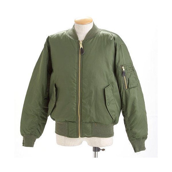 アメリカ空軍 アメリカ軍 MA-1フライトジャケット E Lサイズ グリーン 撥水加工 レプリカ 米軍 ミリタリージャケット