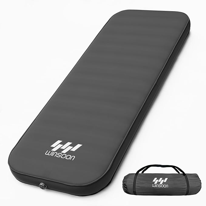 インフレーターマット 10cm 【極上の快適性・より広い・自動膨張】 キャンプ マット エアーマット 1人用 エアーベッド オートマチックエアバルブ設計 高反発ウレタンフォーム 厚手 静音/無臭/収納