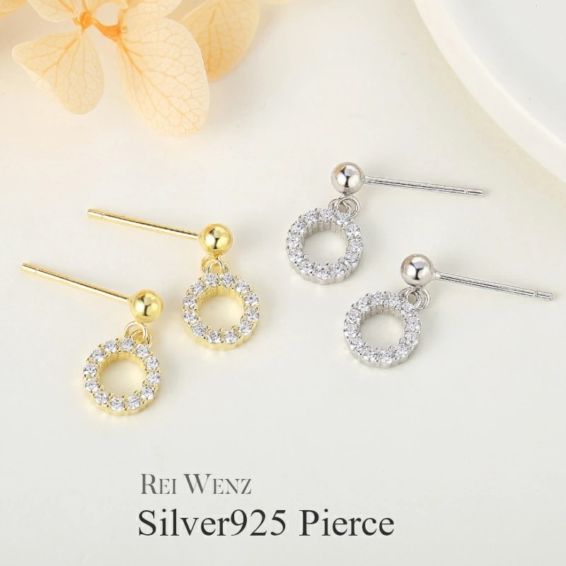 【高品質Silver925】ピアス アレルギーフリー ミニ つけっぱなし 極小 サークル 丸 円 ジルコニア おしゃれ 大人 ゴールド シルバー シンプル Silver925 レディース 金属アレ