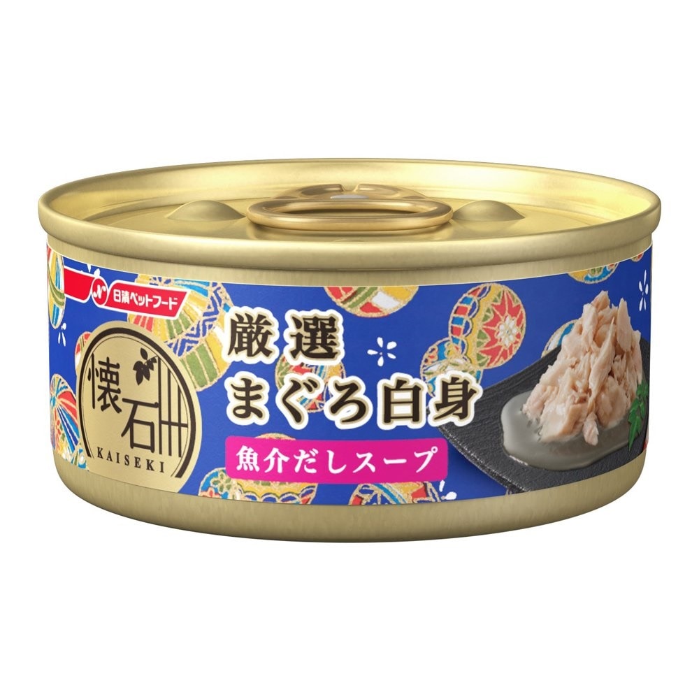 専門店では 懐石 （まとめ買い）ペットライン 缶 [x24] 猫用 60g 魚介だしスープ 厳選まぐろ白身 キャットフード