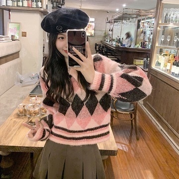 トップス デート セーター トップス ショート丈 袖あり 長袖 襟付き ニット かわいい カジュアル おしゃれ お洒落 可愛い こなれ感 ラフ ラブリー キュート ガーリー 個性的 存在感