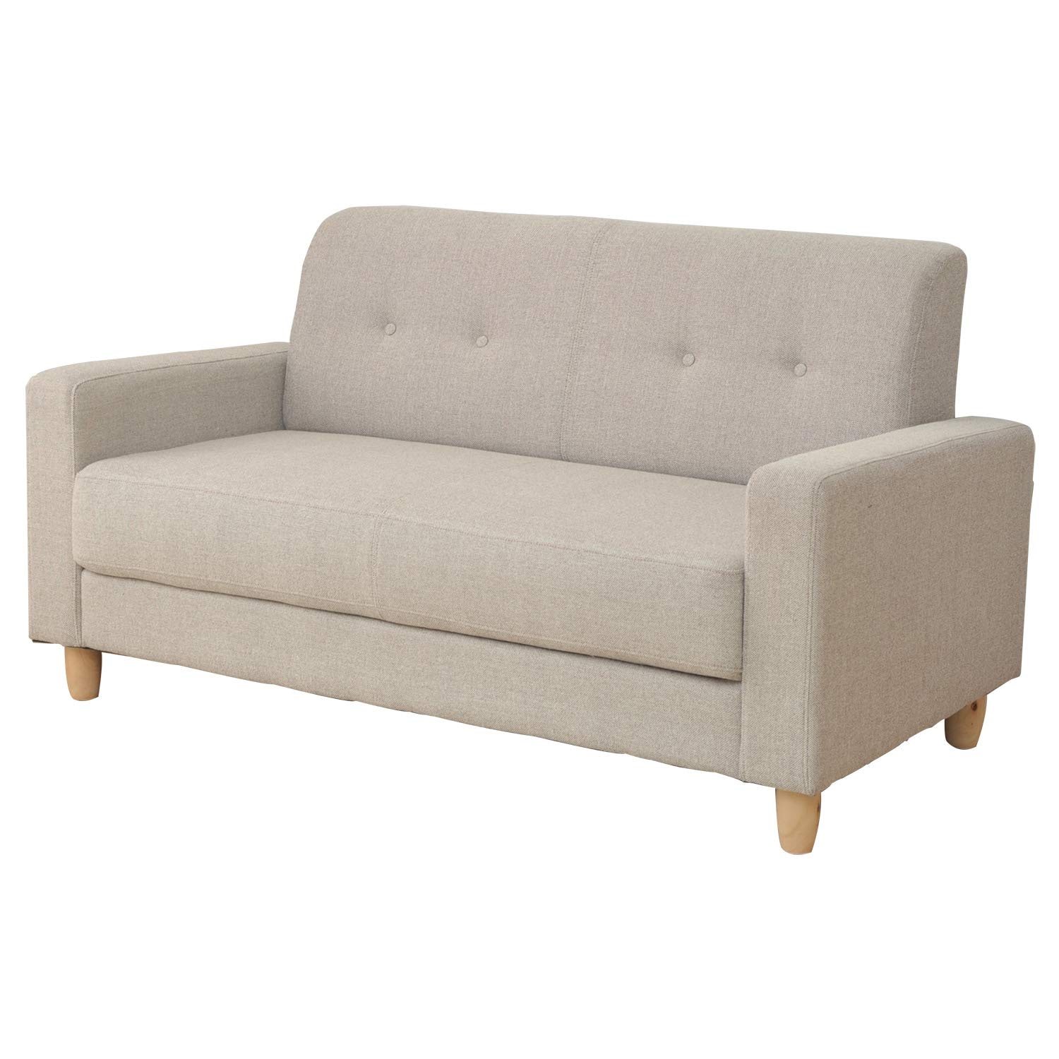 山善(YAMAZEN) カジュアルソファー(幅134)2人掛け ベージュ KDS-135(BE) 14,204円