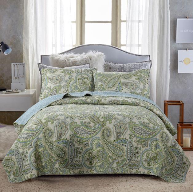 中綿入り ベッドカバー マルチ カバー ク風北欧 寝具カバー 3点セット 綿100% ベッドスプレッド キルト おしゃれ 四季適用 高級 高質感 洗える