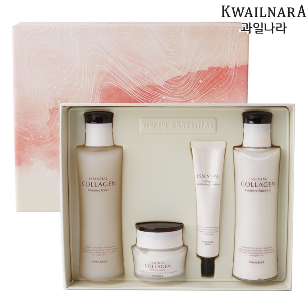 ESSENTIAL COLLAGEN Intensive Skin care 4種 セット 韓国人気 韓国製品 韓国化粧品 水分供給 肌の保湿 肌の弾力 基本化粧品 化粧品セット ギフトセット