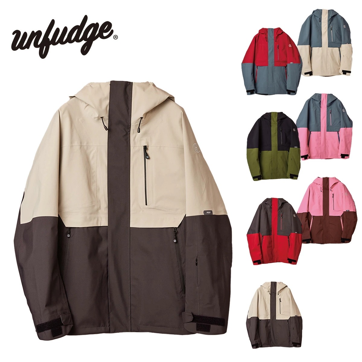 アンファッジ スノーボードウェア unfudge PEEP JACKET ピープジャケット メンズ レディース スノーボードジャケット スノーウェア 東レ製３レイヤー