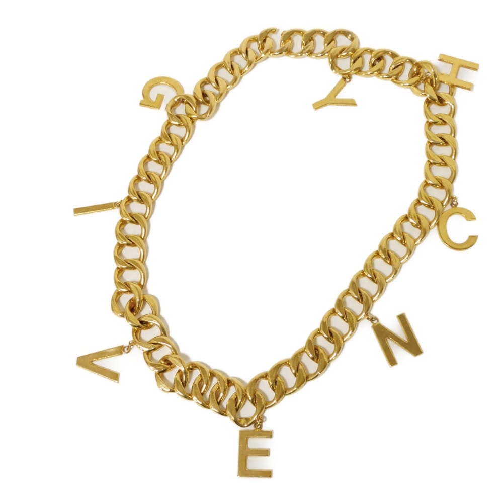 【中古】 ネックレス 喜平 極太 ロング チェーン GP ヴィンテージ ロゴ チャーム マイアミキューバン 23MM