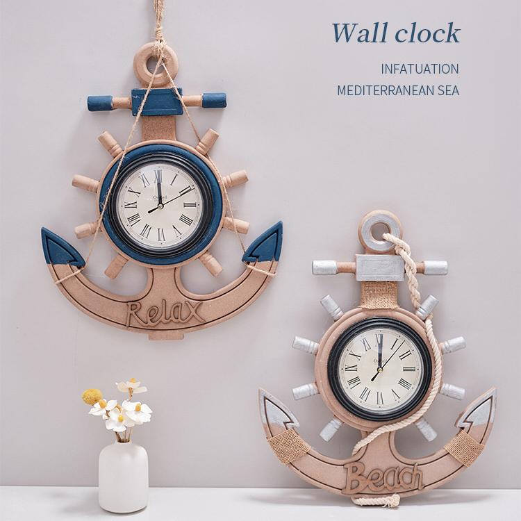 壁掛け時計 サイレント モダン 装飾時計 丸型 大型 読みやすい かわいい アナログ時計 家庭用 木製 地中海 装飾 リビング ベッドルーム 背景 寝室 書斎 撮影道具