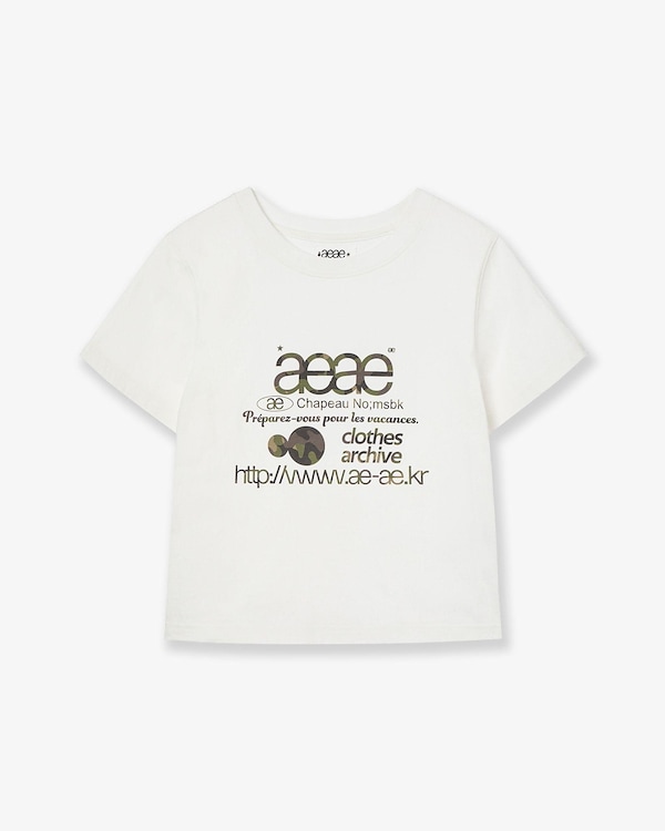 Tシャツ・カットソー AEAE WEB LOGO CROP TSHIRTS GREEN aeae（エーイーエーイー）の「WEB LOGO CROP T-SHIRTS（Tシャツ