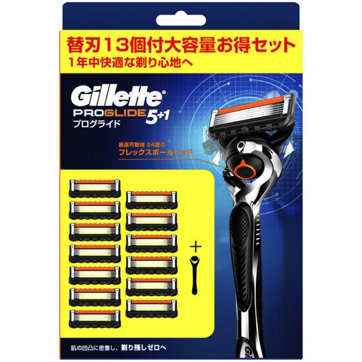 【2個セット】ジレット プログライド マニュアル 髭剃り カミソリ 本体 3本 替刃 39個 2個セット　フレックスボール 密着 5枚刃 極薄 替刃 大容量 まとめ買い お得